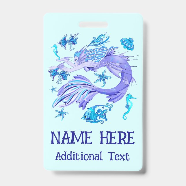 Mermaid Purple Fairy Creature Badge (Front)