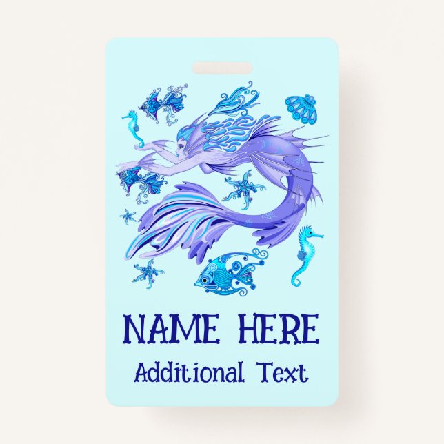 Mermaid Purple Fairy Creature Badge (Front)