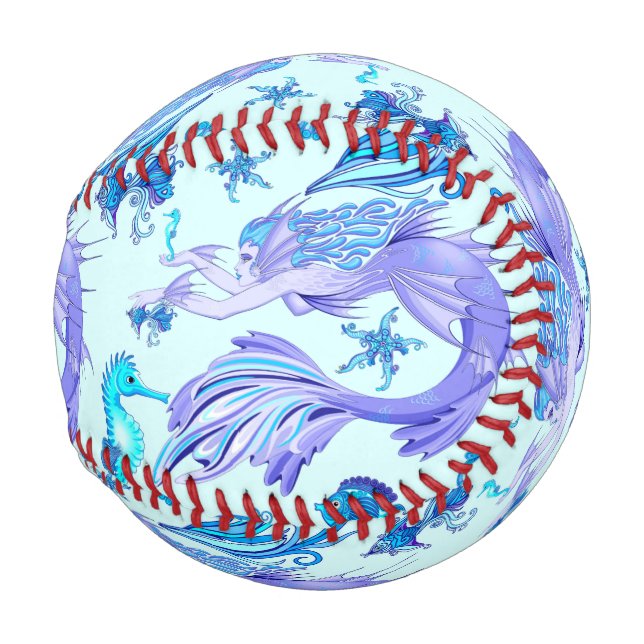 Mermaid Purple Fairy Creature Baseball (Back Left)