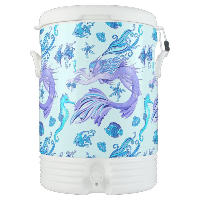 Mermaid Purple Fairy Creature Beverage Cooler (Front)