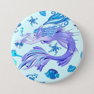 Mermaid Purple Fairy Creature Button