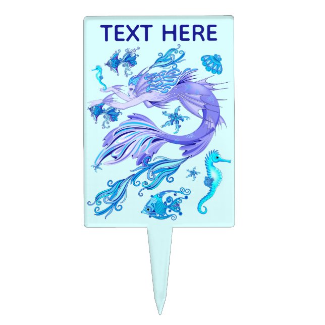 Mermaid Purple Fairy Creature Cake Topper (Front)