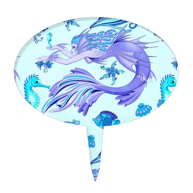 Mermaid Purple Fairy Creature Cake Topper (Front)