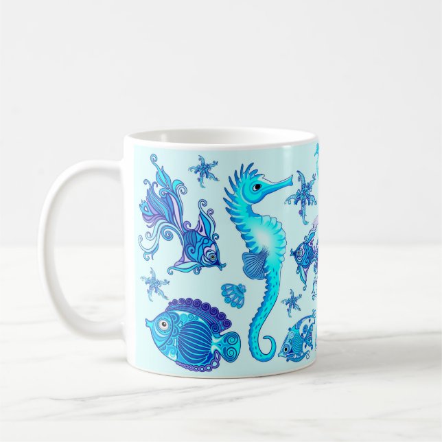 Mermaid Purple Fairy Creature Coffee Mug (Left)