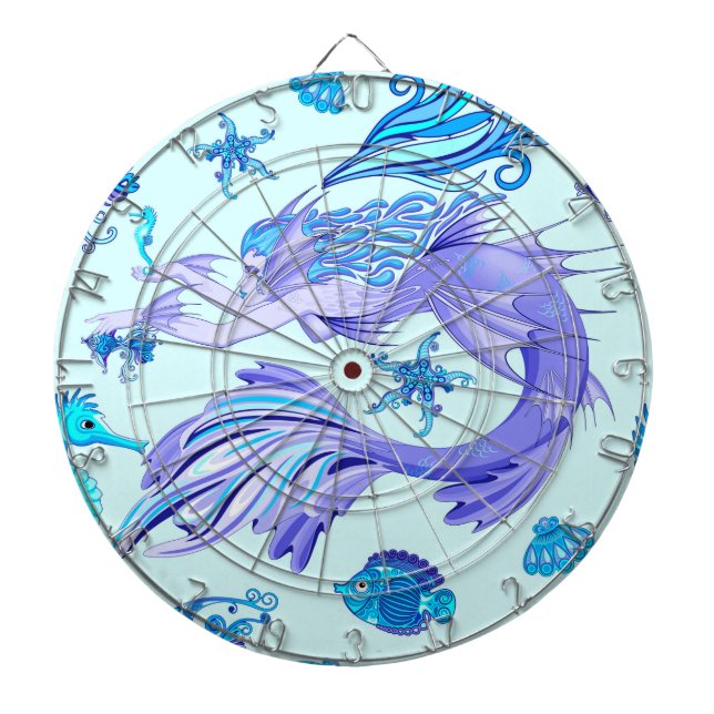 Mermaid Purple Fairy Creature Dart Board (Front)