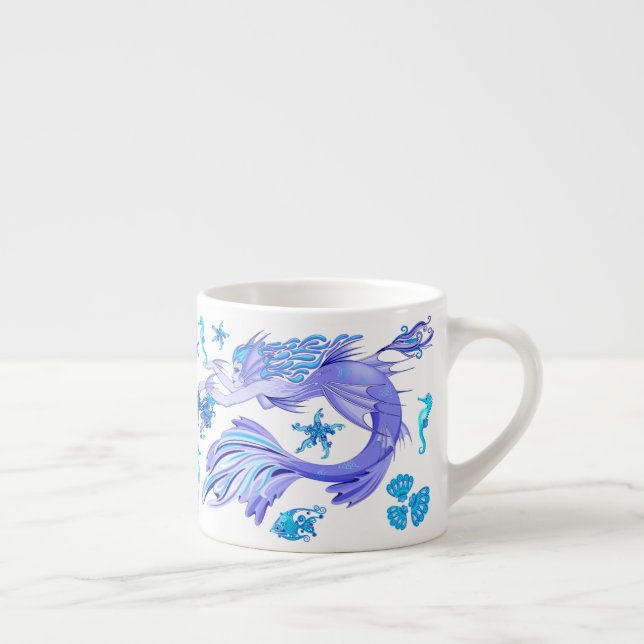 Mermaid Purple Fairy Creature Espresso Cup (Right)