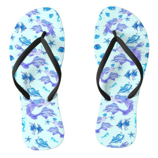Mermaid Purple Fairy Creature Flip Flops