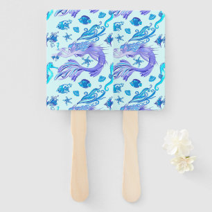 Mermaid Purple Fairy Creature Hand Fan