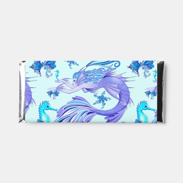 Mermaid Purple Fairy Creature Hershey Bar Favors (Front)