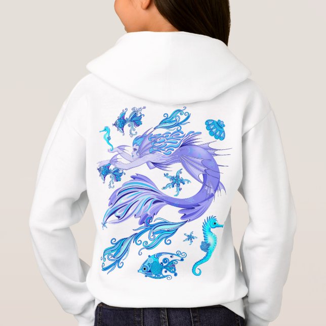 Mermaid Purple Fairy Creature Hoodie (Back)