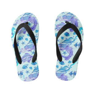Mermaid Purple Fairy Creature Kid's Flip Flops