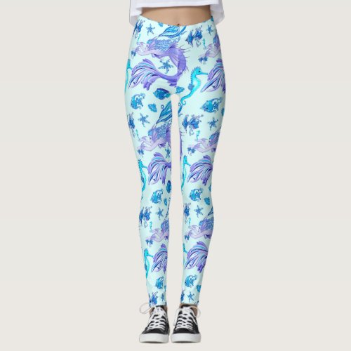 Mermaid Purple Fairy Creature Leggings