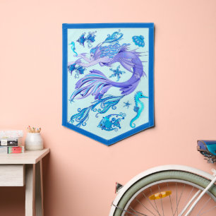 Mermaid Purple Fairy Creature Pennant
