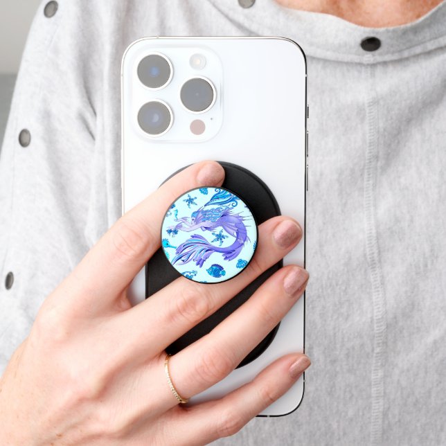Mermaid Purple Fairy Creature PopSocket (Hand)