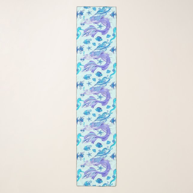 Mermaid Purple Fairy Creature Scarf (Front)