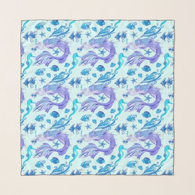 Mermaid Purple Fairy Creature Scarf (Front)