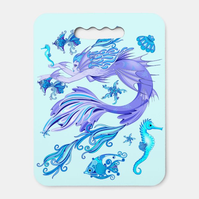 Mermaid Purple Fairy Creature Seat Cushion (Front Vertical)
