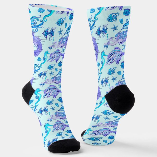 Mermaid Purple Fairy Creature Socks (Angled)