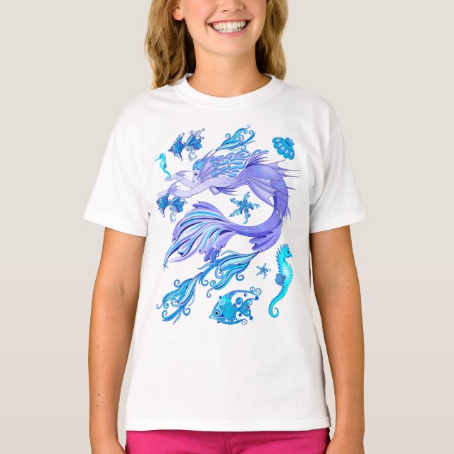 Mermaid Purple Fairy Creature T-Shirt (Front)