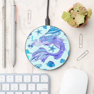 Mermaid Purple Fairy Creature Wireless Charger