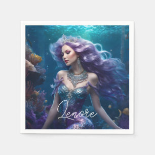 Mermaid Purple Hair Napkins