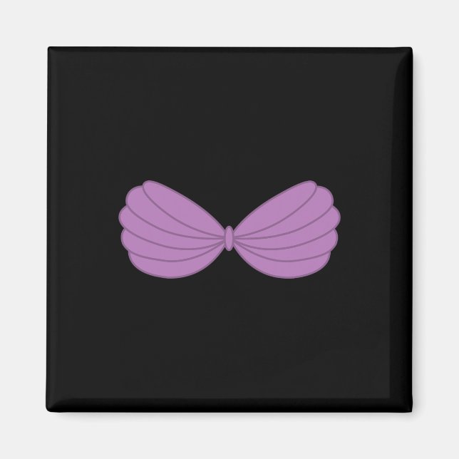 Mermaid Purple Seashell Bra Cartoon Graphic  Magnet (Front)