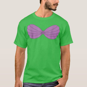 Mermaid Purple Seashell Bra Cartoon Graphic T-Shirt
