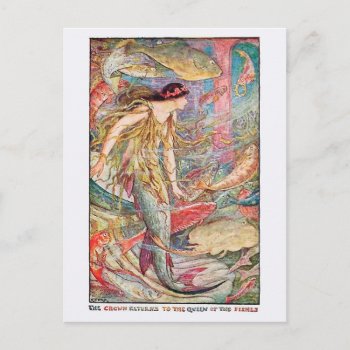 Mermaid Queen Of The Fishes Postcard by kidslife at Zazzle