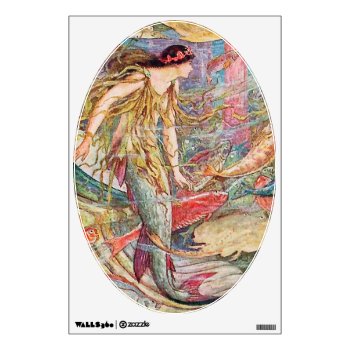 Mermaid Queen Of The Fishes Wall Decal by kidslife at Zazzle