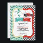 Mermaid & Racing Car Joint Boy girl Birthday Invitation<br><div class="desc">Mermaid and Racing Car shared party invitation. Perfect for 2 children with 2 interests!
Fun invite for any age! Back print included.</div>