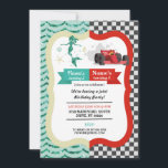 Mermaid & Racing Car Joint Boy girl Birthday Invitation<br><div class="desc">Mermaid and Racing Car shared party invitation. Perfect for 2 children with 2 interests!
Fun invite for any age! Back print included.</div>