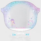 Mermaid Rainbow Gold Glitter Personalized Face Face Shield (Front w/Glasses)