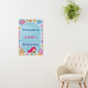 mermaid rainbow magical birthday party foam board