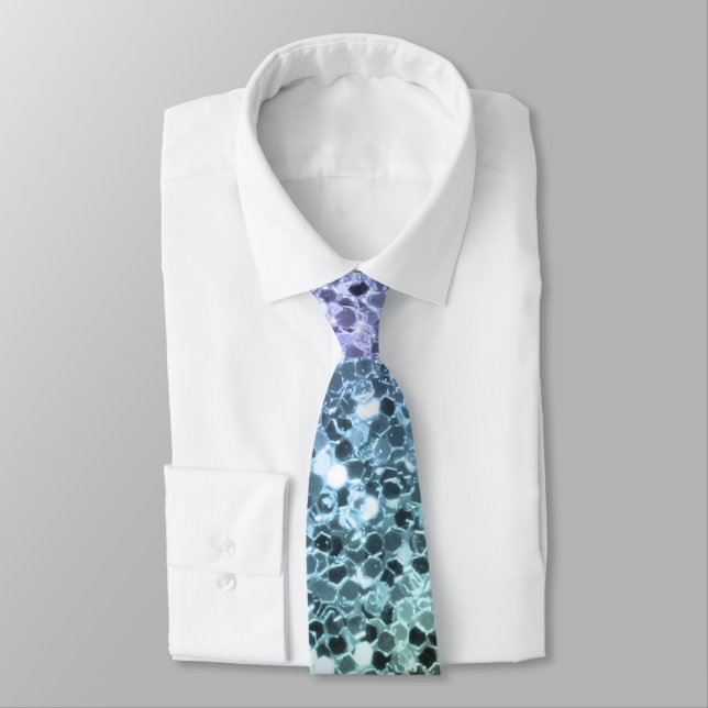 Mermaid Rainbow Sequin Retro Neck Tie (Tied)