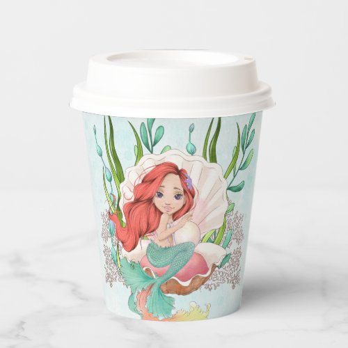 Mermaid Red Hair in Oyster Shell Paper Cups