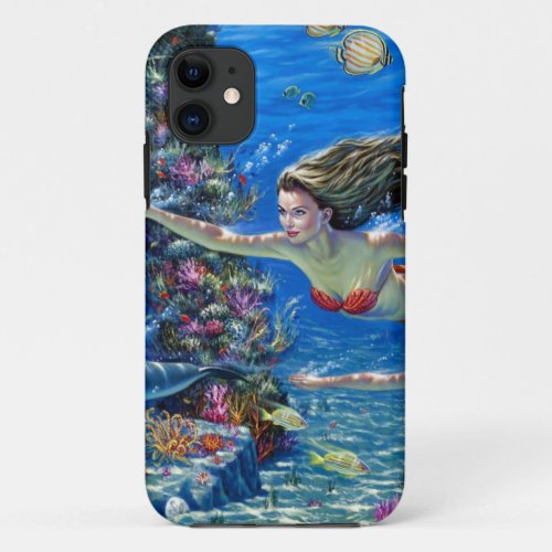 mermaid red tail iPhone 11 case