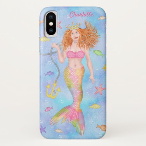 Mermaid Redhead Underwater Fish Fantasy Custom iPhone XS Case