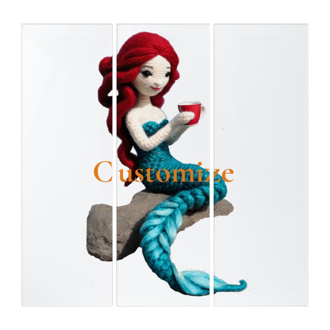 Mermaid Relaxing With Beverage Thunder_Cove  Triptych (Front)