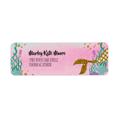 Mermaid Return Address Label