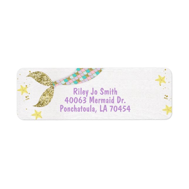 Mermaid Return Address Labels (Front)
