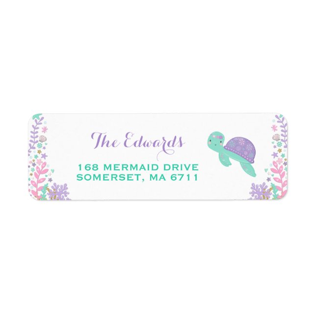 Mermaid Return Address Labels Magical Mermaid (Front)