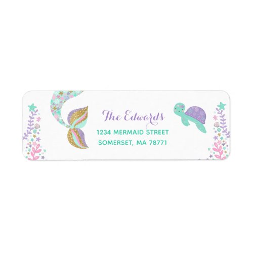 Mermaid Return Address Labels Mermaid Party