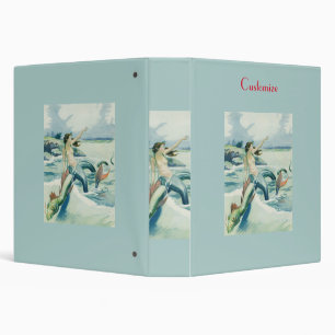 Mermaid Riding Sea Serpent Thunder_Cove 3 Ring Binder
