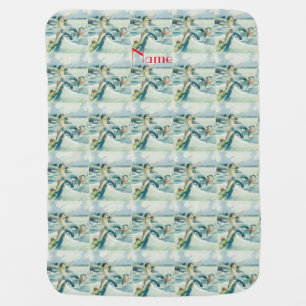 Mermaid Riding Sea Serpent Thunder_Cove Baby Blanket