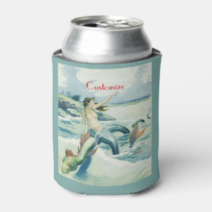 Mermaid Riding Sea Serpent Thunder_Cove Can Cool Cooler