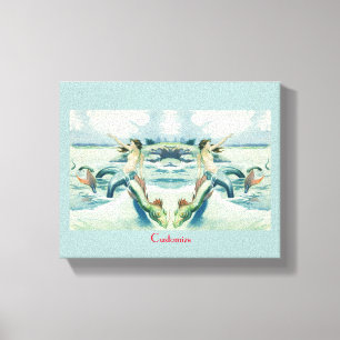 Mermaid Riding Sea Serpent Thunder_Cove Canvas Print