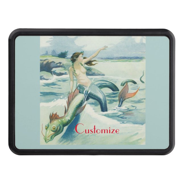 Mermaid Riding Sea Serpent Thunder_Cove Hitch Cover (Front)