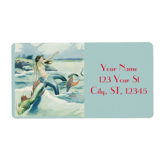 Mermaid Riding Sea Serpent Thunder_Cove Label (Front)