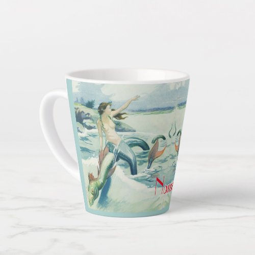 Mermaid Riding Sea Serpent Thunder_Cove   Latte Mug