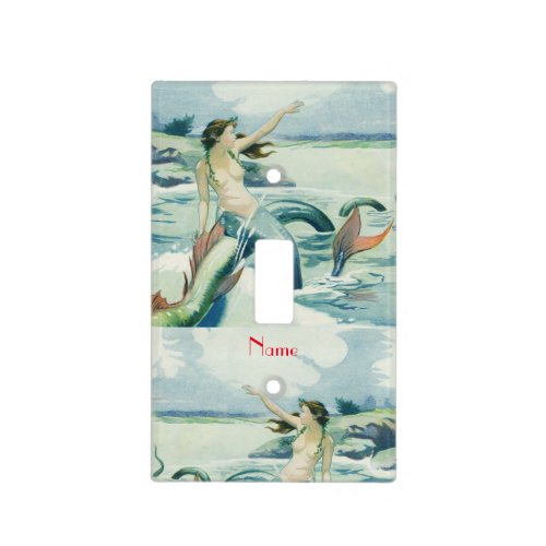 Mermaid Riding Sea Serpent Thunder_Cove  Light Switch Cover